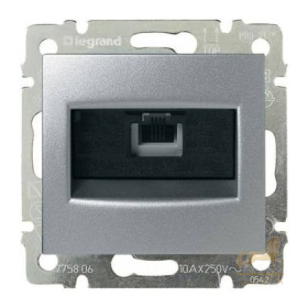 Информационная розетка RJ 45 - категория 5e - UTP - 1 выход - с захватами Legrand Valena, алюминий