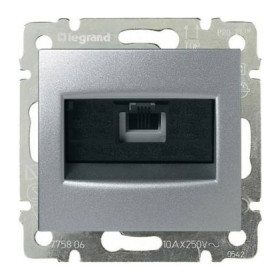 Информационная розетка RJ 45 - категория 5e - UTP - 1 выход - с захватами Legrand Valena, алюминий