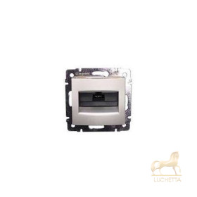 Информационная розетка RJ 45 - категория 6 - UTP - 2 выхода - на винтах Legrand Valena, алюминий