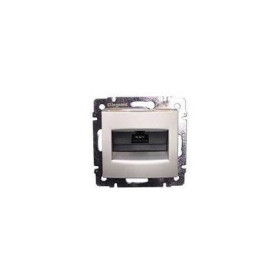 Информационная розетка RJ 45 - категория 6 - UTP - 2 выхода - на винтах Legrand Valena, алюминий