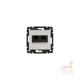 Информационная розетка RJ 45 - категория 5e - UTP - 2 выхода - с захватами Legrand Valena, белый
