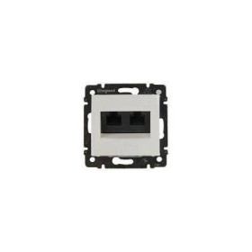 Информационная розетка RJ 45 - категория 5e - UTP - 2 выхода - с захватами Legrand Valena, белый