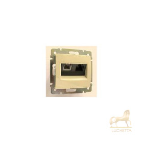 Двойная розетка RJ 45 Кат. 5е/6 UTP + RJ 11 Legrand Valena, слоновая кость