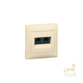 Информационная розетка RJ 45 - категория 5e - UTP - 2 выхода - с захватами Legrand Valena, слоновая кость