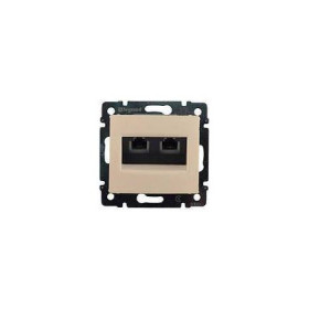 Телефонная розетка RJ 11 - 4 контакта - 2 выхода, Legrand Valena, слоновая кост