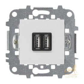 Механизм зарядного устройства USB (2 модуля) 2х750 мА / 1 х1500 мА ABB Niessen Zenit, альпийский белый