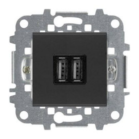 Механизм зарядного устройства USB (2 модуля) 2х750 мА / 1х1500 мА ABB Niessen Zenit, антрацит