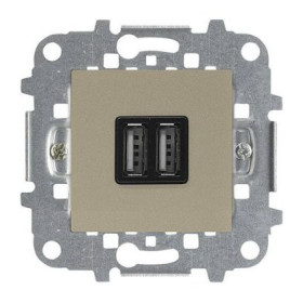 Механизм зарядного устройства USB (2 модуля) 2х750 мА / 1х1500 мА ABB Niessen Zenit, шампань