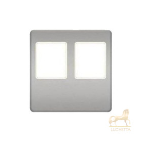 Монтажная плата FEDE для двойного информационного разъема RJ-45, bright chrome + beige