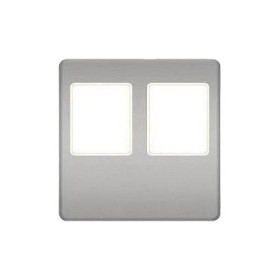 Монтажная плата FEDE для двойного информационного разъема RJ-45, bright chrome + beige