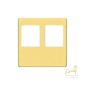 Монтажная плата FEDE для двойного информационного разъема RJ-45, bright gold + beige