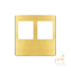 Монтажная плата FEDE для двойного информационного разъема RJ-45, bright patina + beige