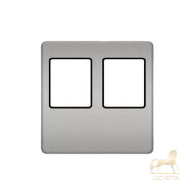 Монтажная плата FEDE для двойного информационного разъема RJ-45, bright chrome + black