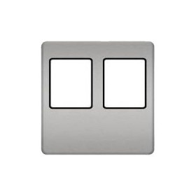 Монтажная плата FEDE для двойного информационного разъема RJ-45, bright chrome + black