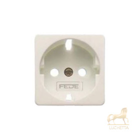 Накладка для розеток 2к+з FEDE, с защитой от детей, white
