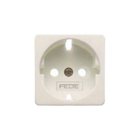 Накладка для розеток 2к+з FEDE, с защитой от детей, white
