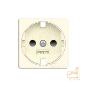 Накладка для розеток 2к+з FEDE, с защитой от детей, beige