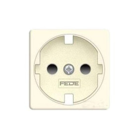 Накладка для розеток 2к+з FEDE, с защитой от детей, beige