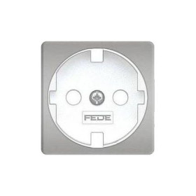 Обрамление розетки 2к+з FEDE, bright chrome + white