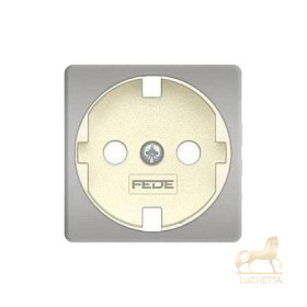 Обрамление розетки 2к+з FEDE, bright chrome + beige