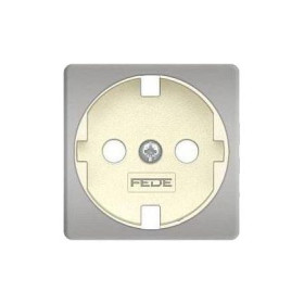Обрамление розетки 2к+з FEDE, bright chrome + beige