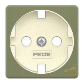 Обрамление розетки 2к+з FEDE, green olive + beige
