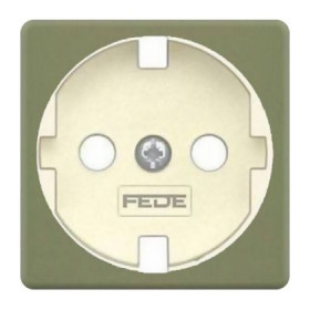 Обрамление розетки 2к+з FEDE, green olive + beige