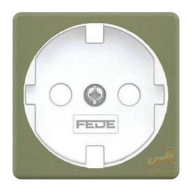 Обрамление розетки 2к+з FEDE, green olive + white