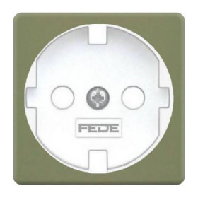 Обрамление розетки 2к+з FEDE, green olive + white