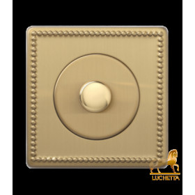 Одиночный кнопочный выключатель/переключатель 6А, Varilight Jubilee, Brushed Brass