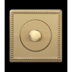 Одиночный кнопочный выключатель/переключатель 6А, Varilight Jubilee, Brushed Brass