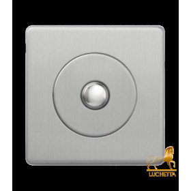 Одиночный кнопочный выключатель с 2-х мест 6А, Varilight Varigrid, Brushed Steel