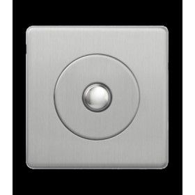 Одиночный кнопочный выключатель с 2-х мест 6А, Varilight Varigrid, Brushed Steel