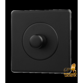 Одиночный кнопочный выключатель с 2-х мест 6А, Varilight Varigrid, Matt Black