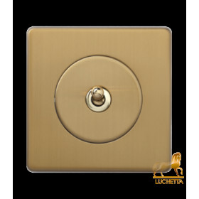 Одноклавишный тумблерный выключатель/переключатель 10А, Varilight Varigrid, Brushed Brass
