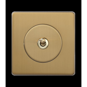 Одноклавишный тумблерный выключатель/переключатель 10А, Varilight Varigrid, Brushed Brass