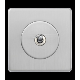 Одноклавишный тумблерный выключатель/переключатель 10А, Varilight Varigrid, Brushed Steel