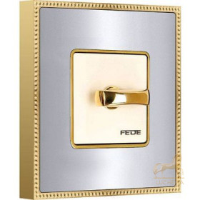 Поворотный двухклавишный выключатель в сборе FEDE BELLE EPOQUE METAL GOLD, bright chrome + bright gold