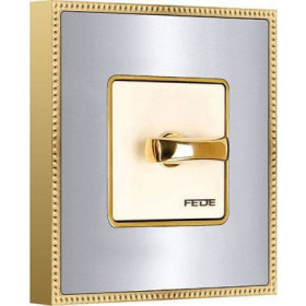 Поворотный двухклавишный выключатель в сборе FEDE BELLE EPOQUE METAL GOLD, bright chrome + bright gold