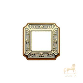 Рамка на 1 пост гор/верт FEDE TOSCANA SIENA, gold white patina
