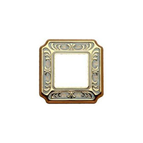 Рамка на 1 пост гор/верт FEDE TOSCANA SIENA, gold white patina