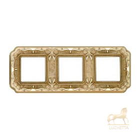 Рамка на 3 поста гор/верт FEDE TOSCANA FIRENZE, bright gold