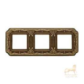 Рамка на 3 поста гор/верт FEDE TOSCANA FIRENZE, bright patina