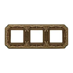 Рамка на 3 поста гор/верт FEDE TOSCANA FIRENZE, bright patina