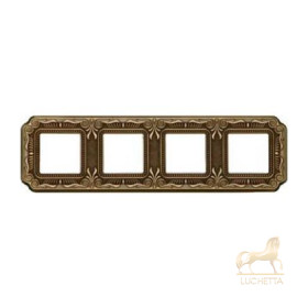Рамка на 4 поста гор/верт FEDE TOSCANA FIRENZE, bright patina