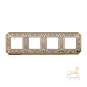 Рамка на 4 поста гор/верт FEDE TOSCANA SIENA, gold white patina