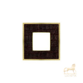 Рамка на 1 пост гор/верт FEDE BELLE EPOQUE TAPESTRY, alicocobrown - bright gold
