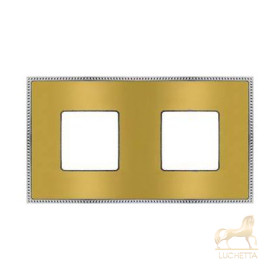 Рамка на 2 поста гор/верт FEDE BELLE EPOQUE METAL CHROME, bright gold + bright chrome