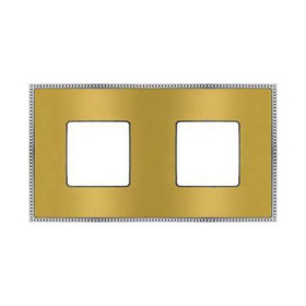 Рамка на 2 поста гор/верт FEDE BELLE EPOQUE METAL CHROME, bright gold + bright chrome