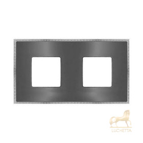 Рамка на 2 поста гор/верт FEDE BELLE EPOQUE METAL CHROME, graphite + bright chrome